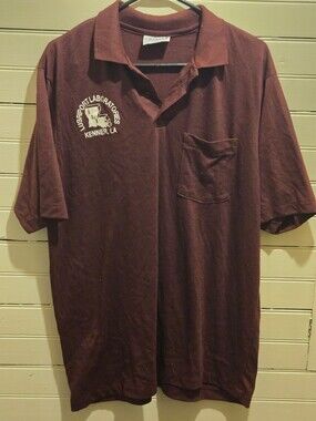 Crystal Springs Polo Shirt Mens XL Lubriport Laboratories Logo Pocket Maroon